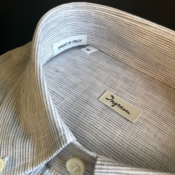 Ingram Made In Italy Linen Dress Shirt MD - Picture 5 of 6